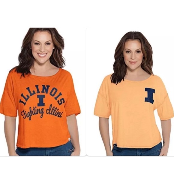 NWT [Touch by Alyssa Milano] Illinois Illini Reversible T-Shirt Women’s Sz Small - Picture 2 of 10